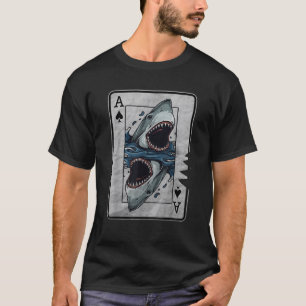 Tarjeta de póker Gran camiseta de tiburón blanco