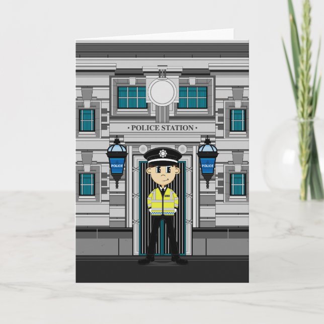 Tarjeta de policía y comisaría de policía (Anverso)