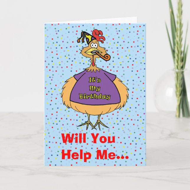 Tarjeta de pollo de cumpleaños (Anverso)
