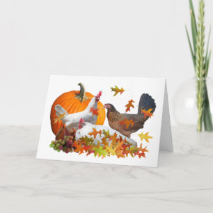 Tarjeta de pollo de otoño