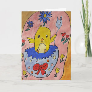 Tarjeta de pollo de Pascua