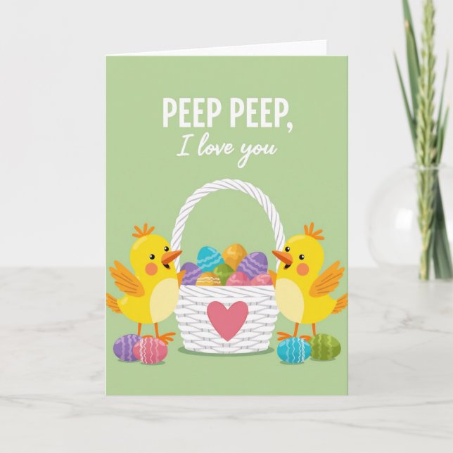 Tarjeta de Polluelos Felices que te Aman (Anverso)