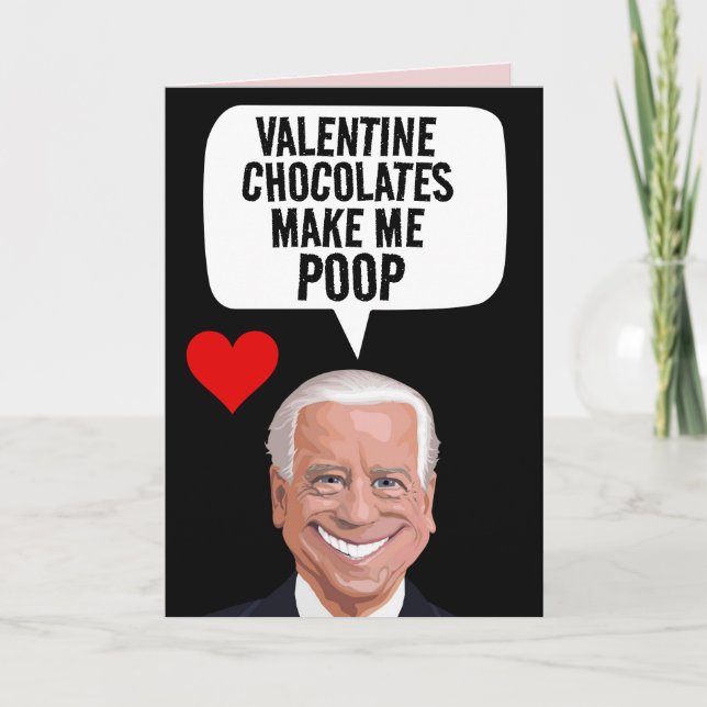 TARJETA DE POOP DE FUNNY JOE BIDEN EL DÍA DE SAN V (Anverso)
