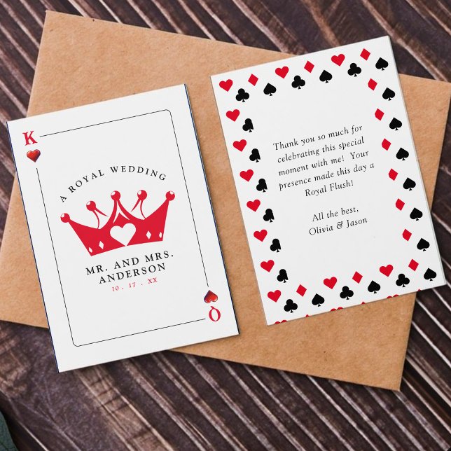 Tarjeta de póquer de Casino King & Queen of Hearts (King & Queen of Hearts Casino Poker Card
)