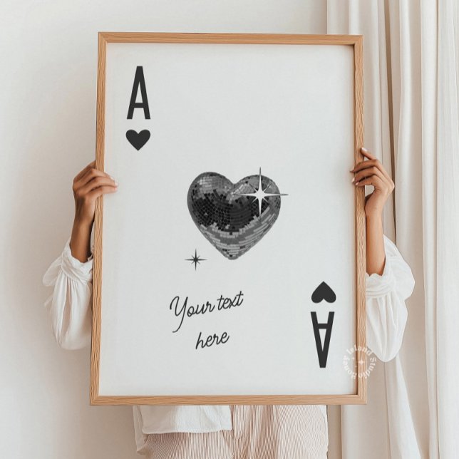 Tarjeta de póquer de impresión de Personalizado Ac (Trendy Ace of Hearts Custom Print Poker Card)
