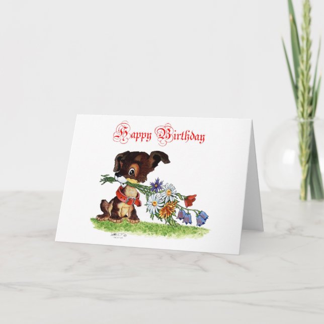 Tarjeta de porcino feliz cumpleaños (Anverso)