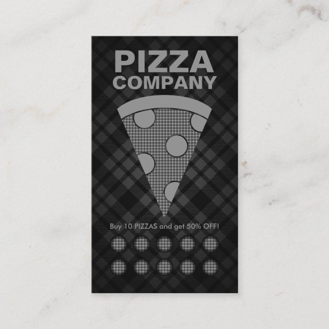 tarjeta de porción de pizza de caña (Anverso)