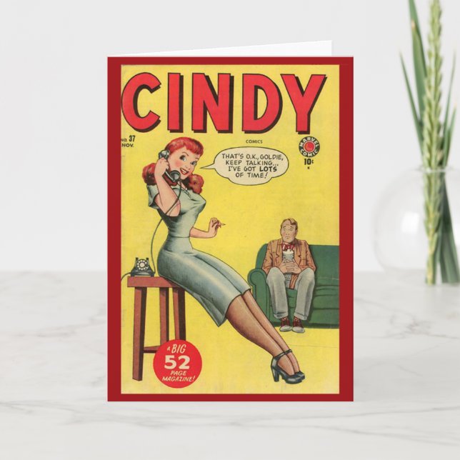 Tarjeta de portada de historietas "Cindy" (Anverso)
