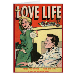 Tarjeta de portada de historietas de época "My Lov