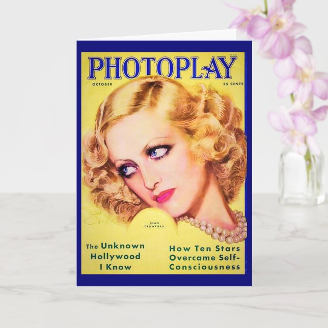 Tarjeta de portada de la revista Joan Crawford Pho (Orquídea)
