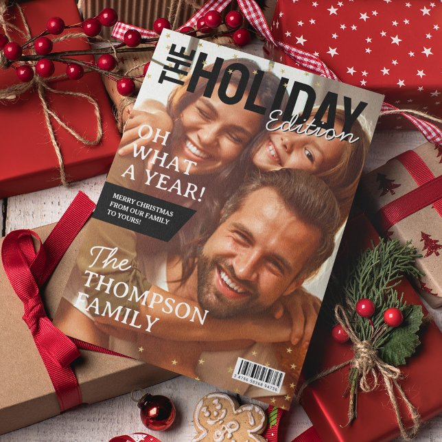 Tarjeta de portada de la revista navideña de fotos (Subido por el creador)