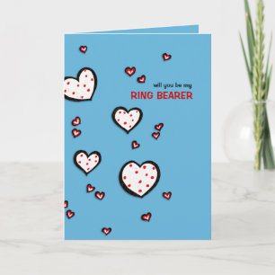 Tarjeta de Portador de Anillo Corazones con Lunare