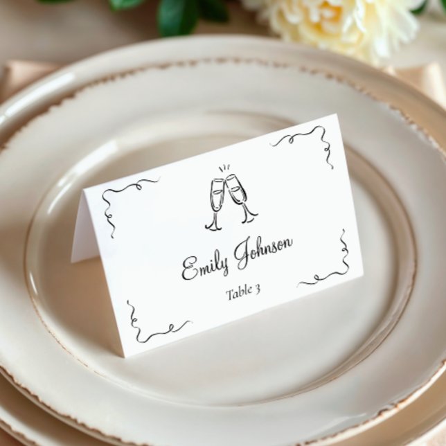 Tarjeta de posición Boda dibujada a mano caprichos (Subido por el creador)