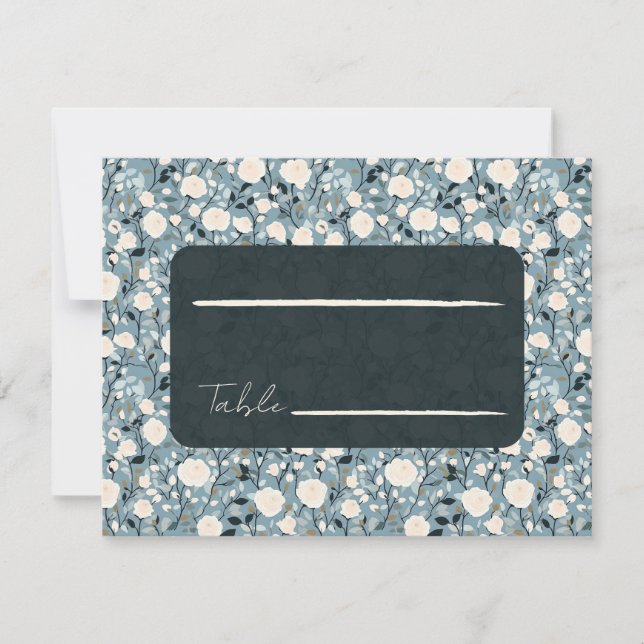 Tarjeta de posición del Boda retro de flor Rosa cl (Anverso)