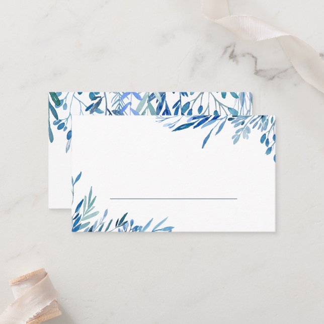 Tarjeta de posición en blanco de hojas azules (Anverso/Reverso In Situ)