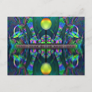 Tarjeta de post de arte de la fantasía del glóbulo