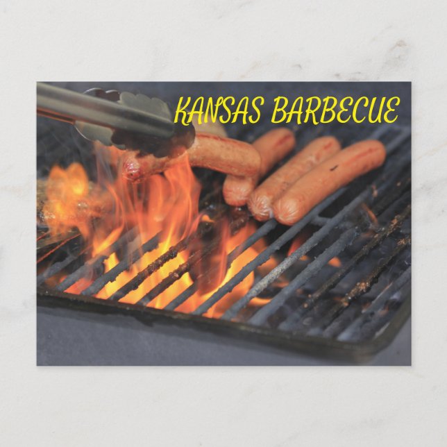TARJETA DE POST DE Kansas BARBECUE. (Anverso)