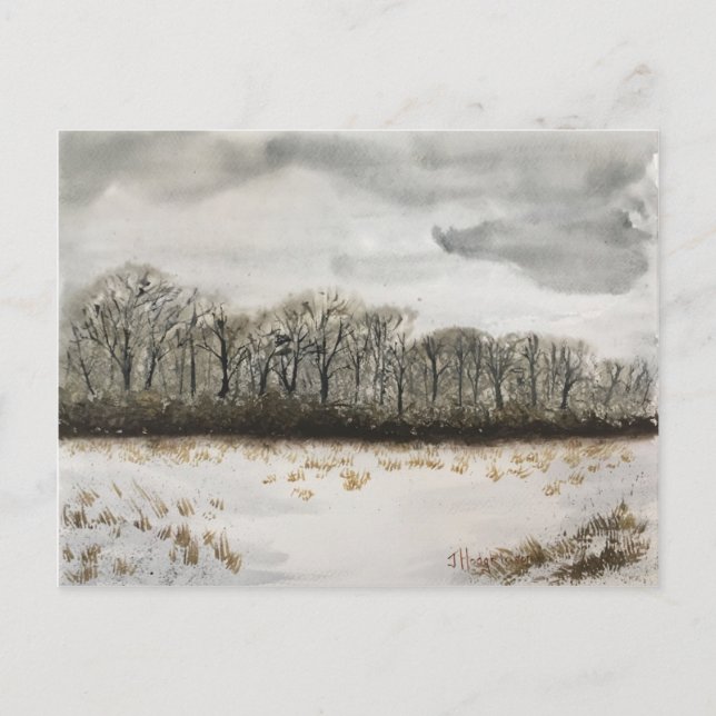 TARJETA DE POST DE NIEVE DE INVIERNO (Anverso)