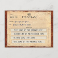 TARJETA DE POST DE TELEGRAM CON SU MENSAJE