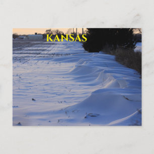 TARJETA DE POST DEL BANCO DE NIEVE DEL PAÍS KANSAS
