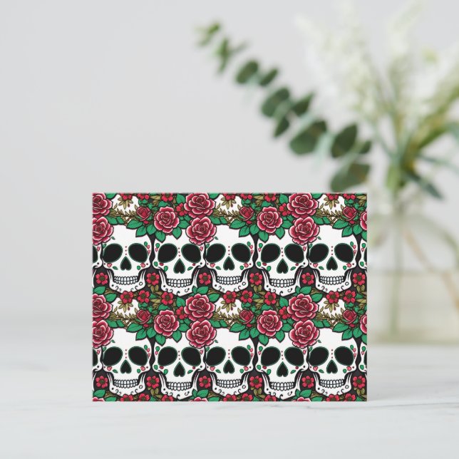 Tarjeta De Post Del Día De Los Muertos - Halloween (Anverso de pie)