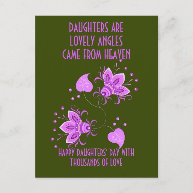 TARJETA DE POST PARA EL DÍA DE LAS HIJAS (Anverso)