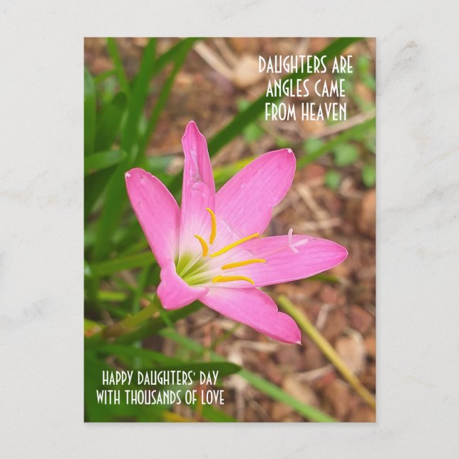 TARJETA DE POST PARA EL DÍA DE LAS HIJAS (Anverso)