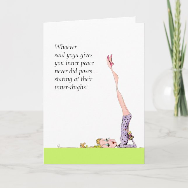 tarjeta de posta de yoga divertida para encuaderna (Anverso)