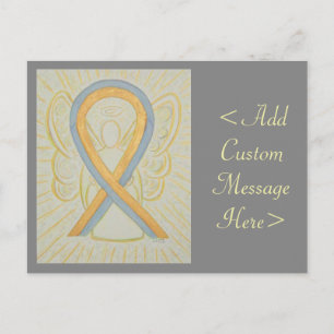 Tarjeta de postal Angel Gray and Gold Awareness