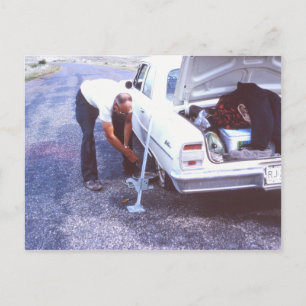 Tarjeta de postal clásica para neumáticos planos