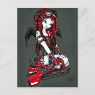 Tarjeta de postal "Crimson" Angel del Gótico Ciber