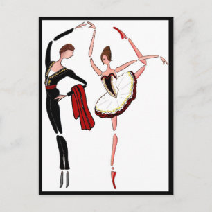 TARJETA DE POSTAL DE DON QUIJOTE BALLET, PAREJA DE