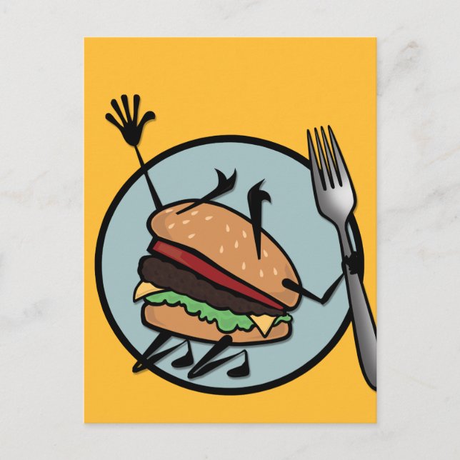 TARJETA DE POSTAL VERTICAL DE FUNNY CHEESEBURGER (Anverso)