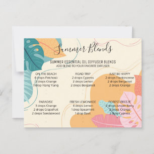 Tarjeta de postales para mezclas de aceites esenci