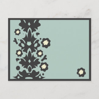 Tarjeta de poste de la flor negra y Aqua