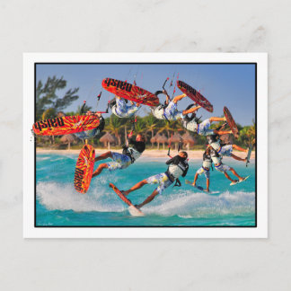 Tarjeta de poste Kite Surfer Back-roll