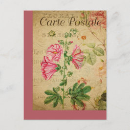 Tarjeta de posteo floral francesa de época