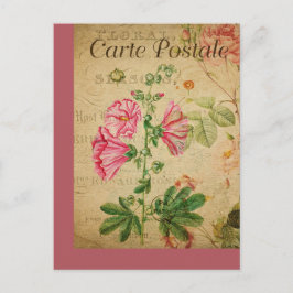 Tarjeta de posteo floral francesa de época