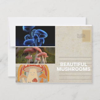 tarjeta de poster de hongos de moda