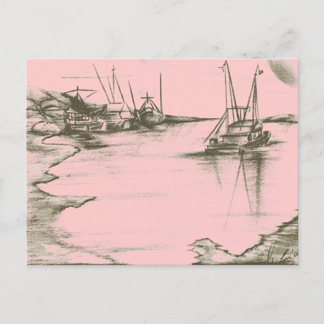 Tarjeta de Poster Peach Safe Harbor Pintada (Anverso)