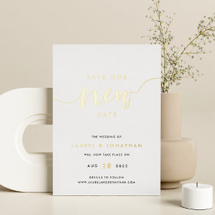 Tarjeta de Postergación de Boda con Holograma de N