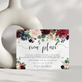 Tarjeta de postergación de ducha de novia con baño