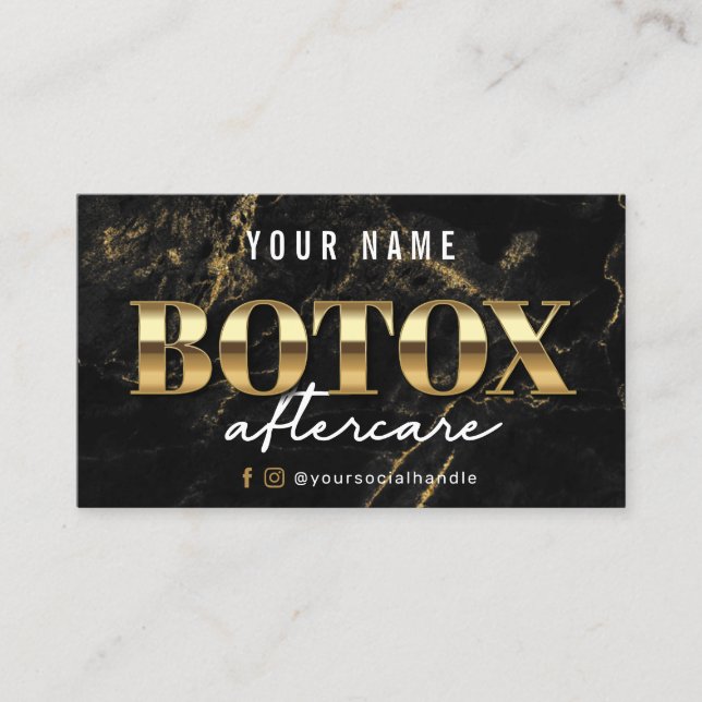 Tarjeta de postergación de Luxury Gold Marble Boto (Anverso)