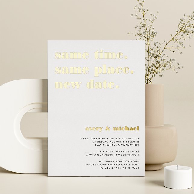 Tarjeta de postposición de Boda moderno Relieve me (Subido por el creador)