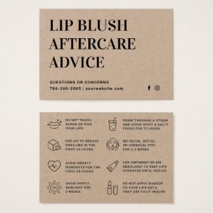 Tarjeta de postratamiento premium Kraft Lip Rubor 