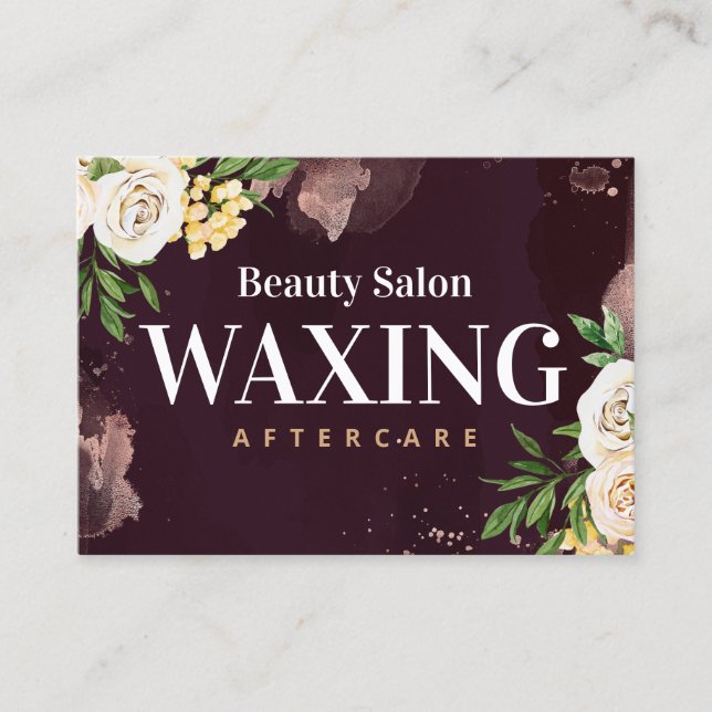 Tarjeta de postre Burgundy Gold Waxing (Anverso)