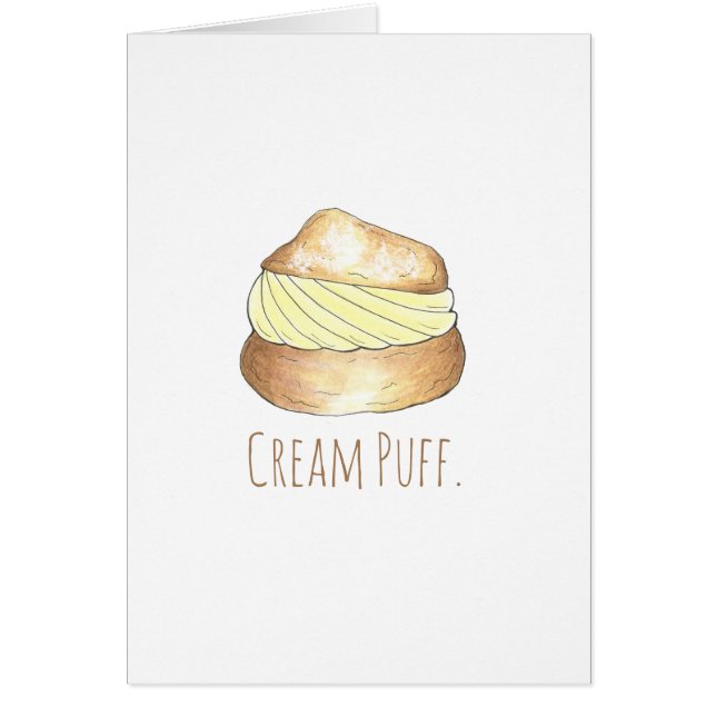 Tarjeta de postre de crema Puff Puffs Creampuff (Frente)