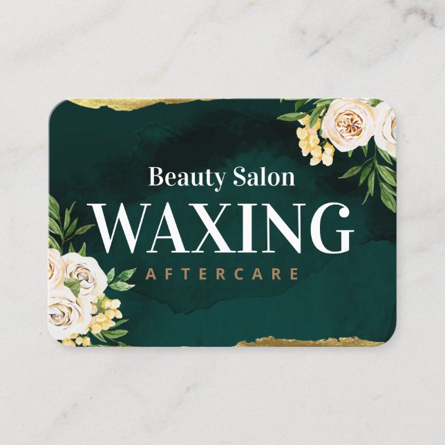 Tarjeta de postre de Waxing verde primavera (Anverso)