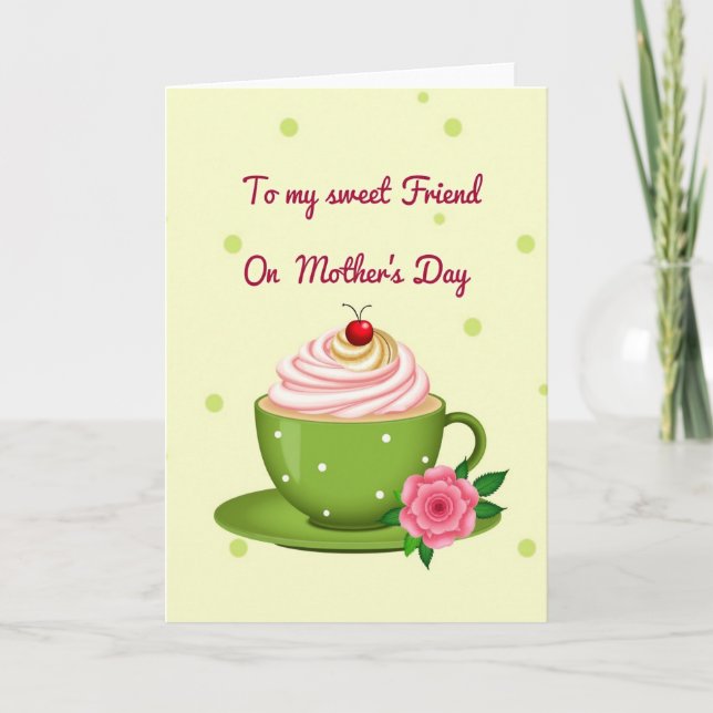 Tarjeta de Postre del Día de las Madres Floral (Anverso)