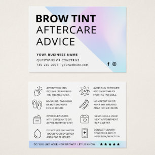 Tarjeta de postre Holográfica Tint Eyebrow